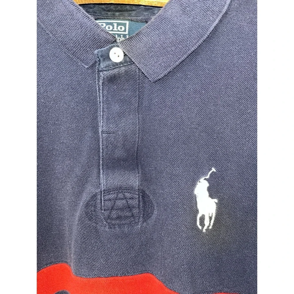 Polo Ralph Lauren Big Pony Rugby Shirt XXL America Red White Blue